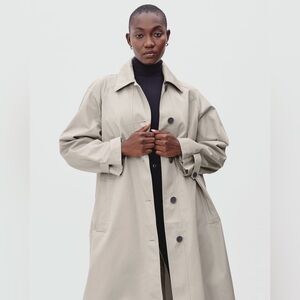 Everlane Long Mac Coat in Stone